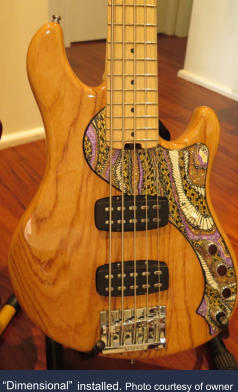 "Dimensional - Installed on Fender Dimension bass. Pickguard supplied by owner.   Photo courtesy of owner.