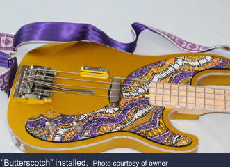 "Butterscotch" installed. Pickguard supplied by owner.   Photo courtesy of owner.
